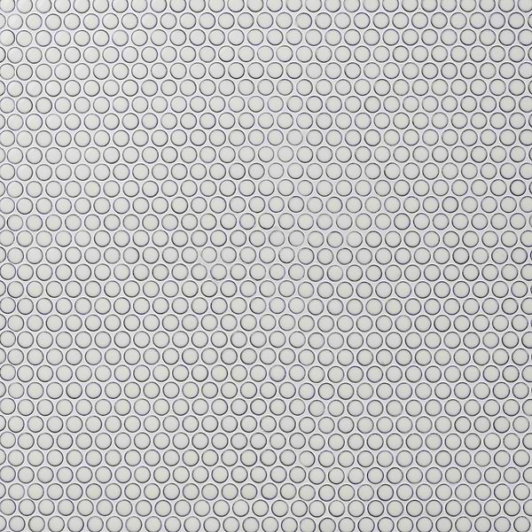 Simple 2.0 Rimmed Vintage White Penny Rounds Rimmed Porcelain Mosaic