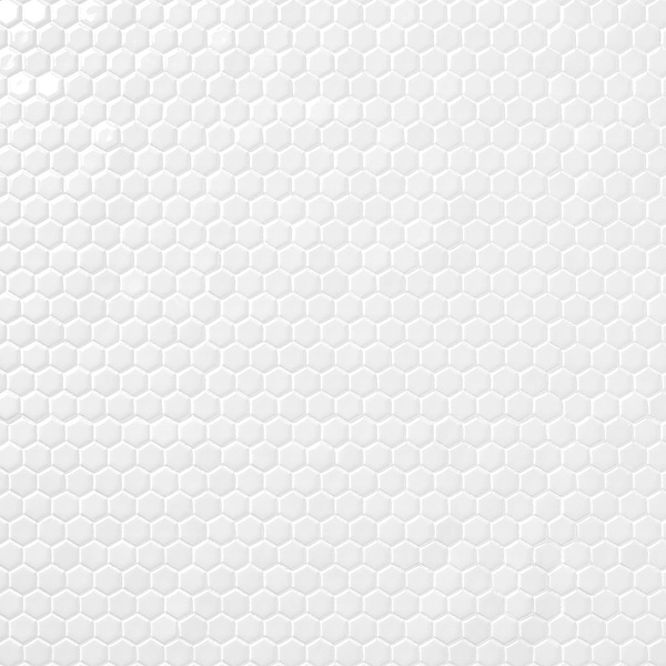Simple 2.0 Solid White 1" Hexagon Polished Porcelain Mosaic