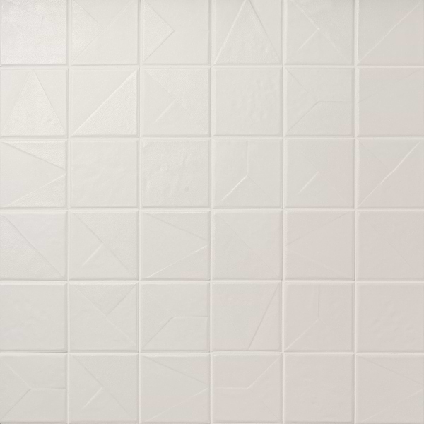 Stacy Garcia Artigo Deco White 5x5 Textured Matte Ceramic Tile