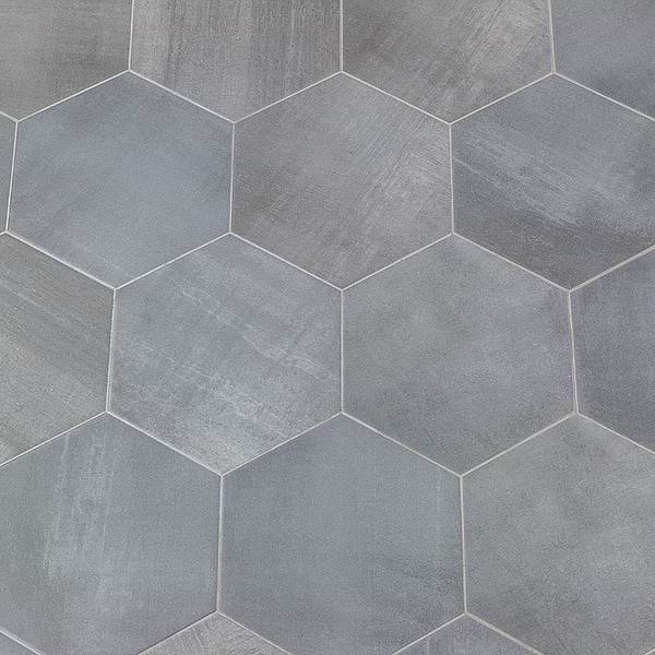Elementary Gris 10 Inch Hex Matte Porcelain