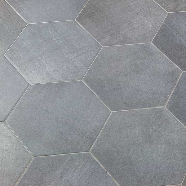Elementary Gris 10 Inch Hex Matte Porcelain