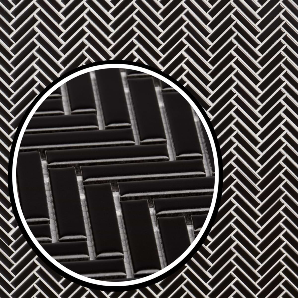 Motek Black Matte Herringbone 