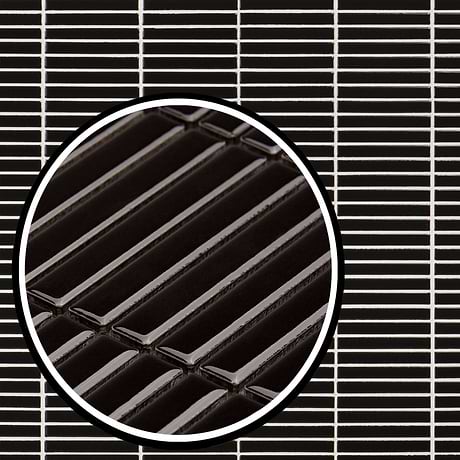 Motek Black 1x4" Tri-Stacked Glossy Porcelain Mosaic Tile