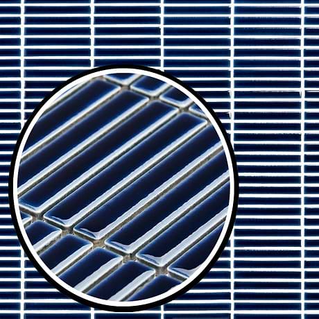 Motek Royal Blue 1x4" Tri-Stacked Crackled Glossy Porcelain Mosaic Tile