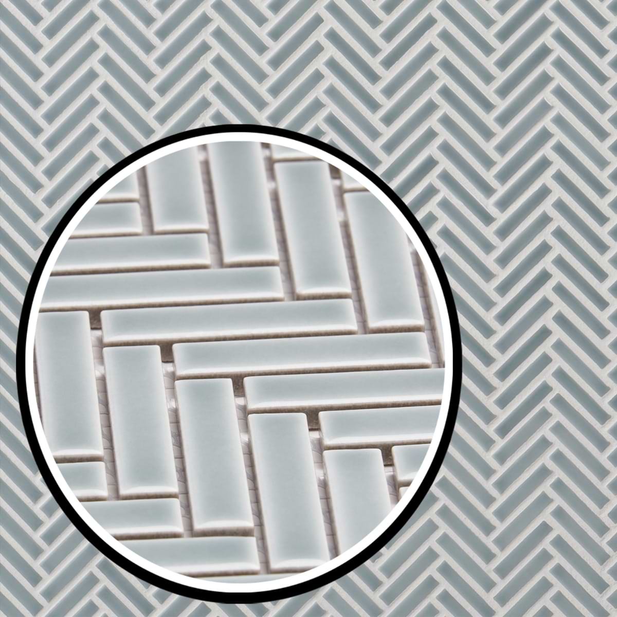 Motek Sky Blue Glossy Herringbone 