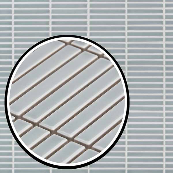 Motek Sky Blue 1x4" Tri-Stacked Glossy Porcelain Mosaic Tile