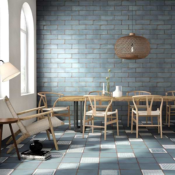 Bernalillo Blue 4x12 Polished Ceramic Subway Wall Tile