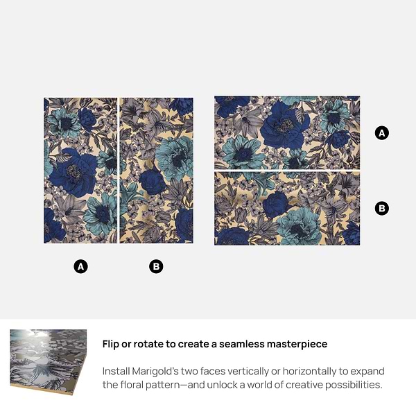 Ambrosia Aquamarine Blue 24x48 Artisan Decor Metallic Matte Porcelain Tile