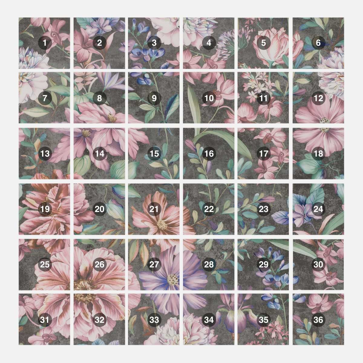 Shop Angela Harris Florista Garden Pink Mural 8x8 | SohoStudioCorp.com