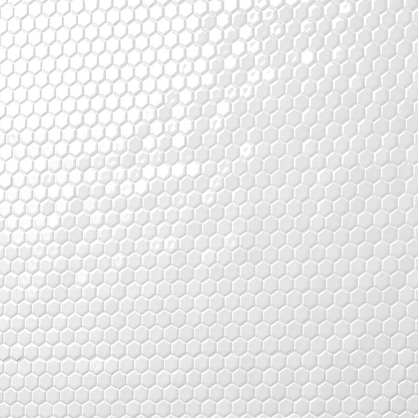 Simple 2.0 Solid White 1" Hexagon Polished Porcelain Mosaic