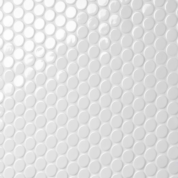Simple 2.0 White 1" Circles Polished Porcelain Mosaic