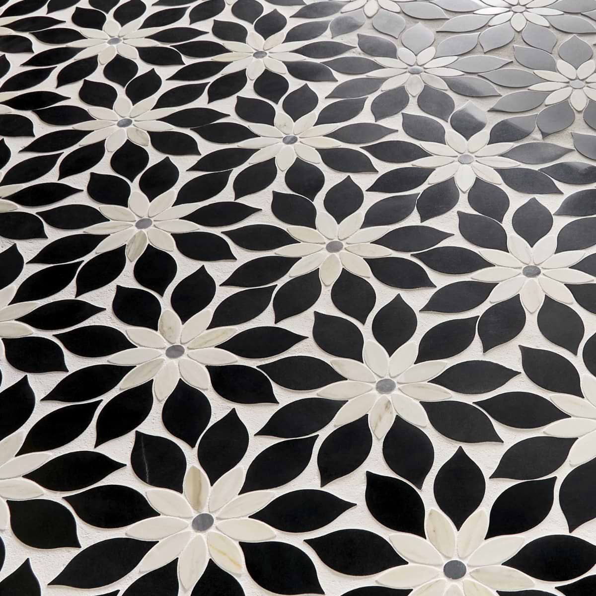 Shop MJ Rain Flower - Black Jade, Calacatta with Calacatta Dot