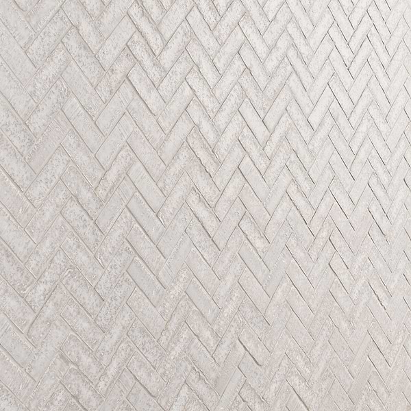 Metroville Chalk White 1.5x4 Herringbone Matte Porcelain Mosaic