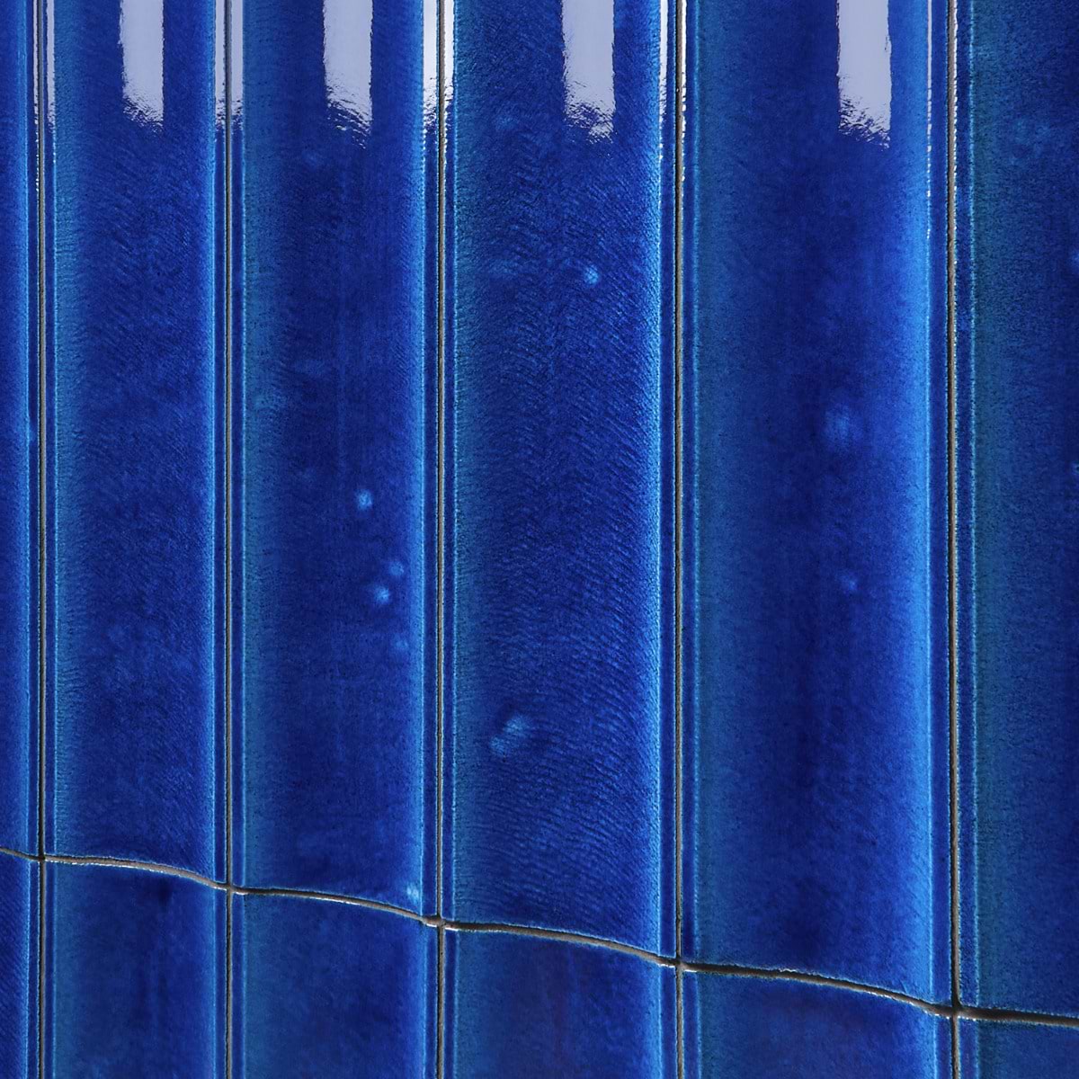 Sample-Bahari Fluted Adriatic Blue 6x36 3D Glossy Lava Stone Tile