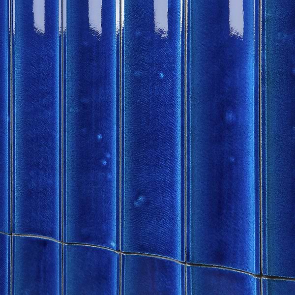 Bahari Fluted Adriatic Blue 6x36 3D Glossy Lava Stone Tile