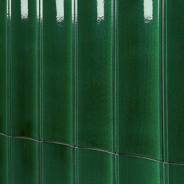 Bahari Fluted Aegean Green 6x36 3D Glossy Lava Stone Tile