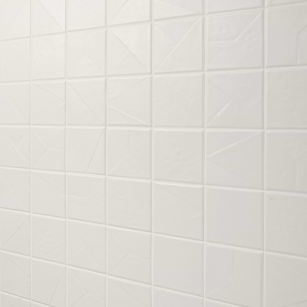 Stacy Garcia Artigo Deco White 5x5 Textured Matte Ceramic Tile