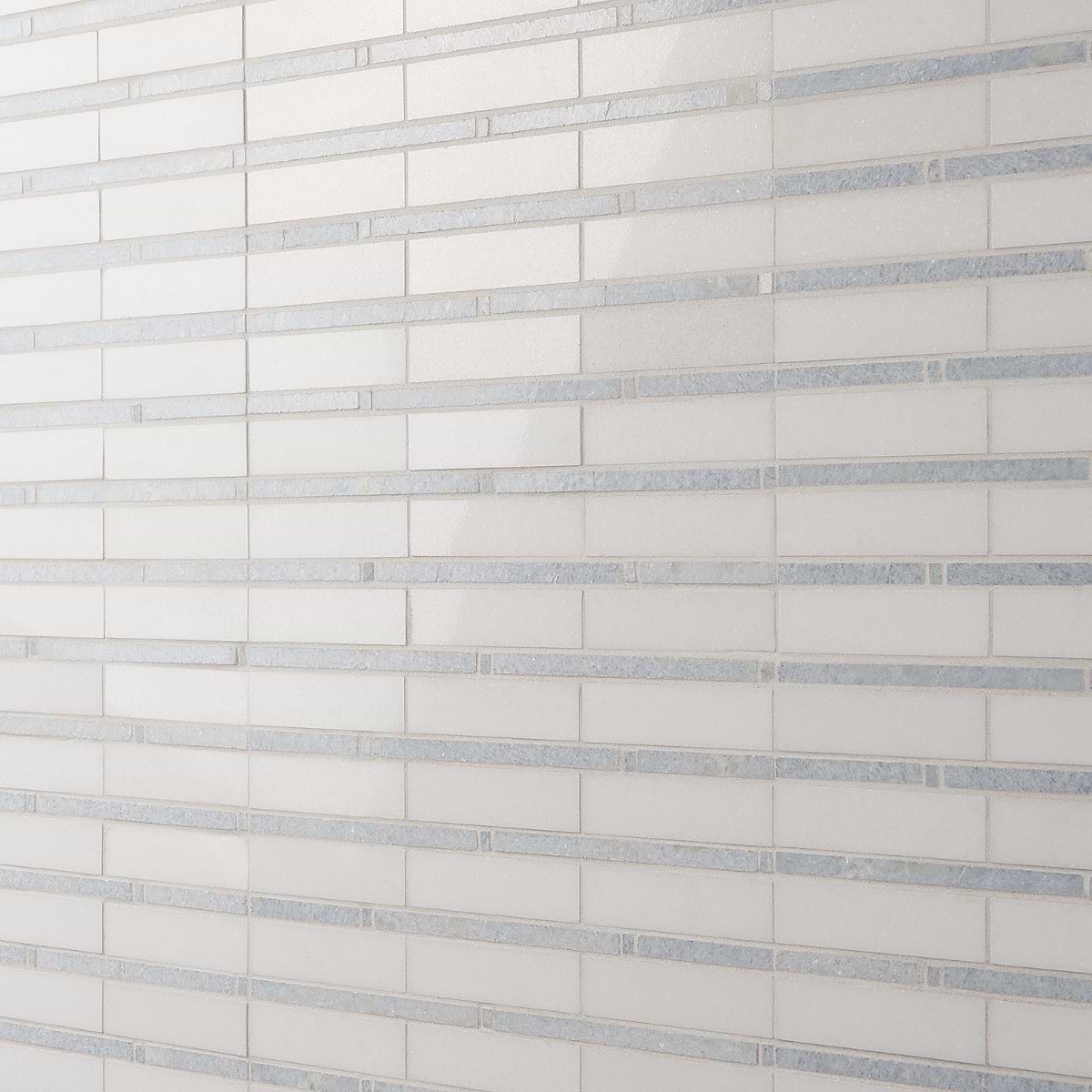 Shop Bamboo Pattern White Thassos & Blue Celeste Line