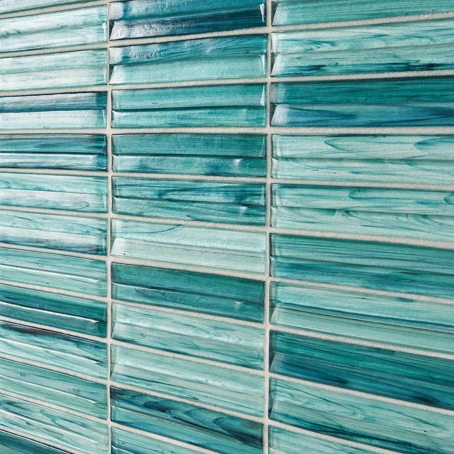 Shop Close Out - Brook Stacked Teal Green 1x5 Polished Glass