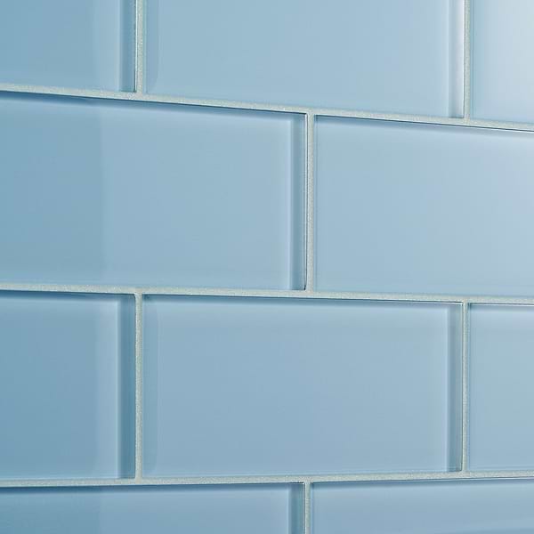 Loft Blue Gray 3x6 Polished Glass Tile
