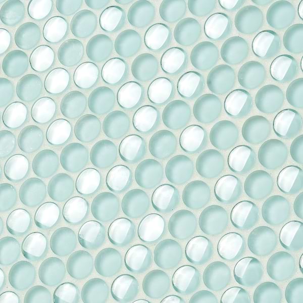 Crystal Ice Mint Circles Mixed Finish Glass