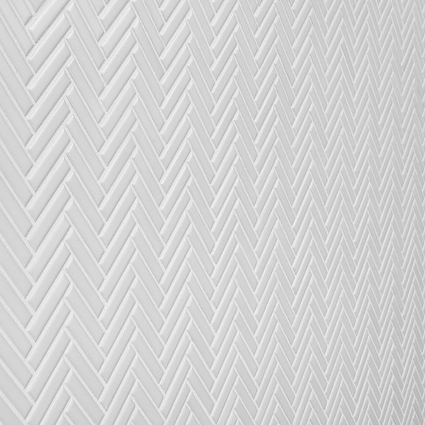 Motek White 1x2" Herringbone Matte Porcelain Mosaic Tile