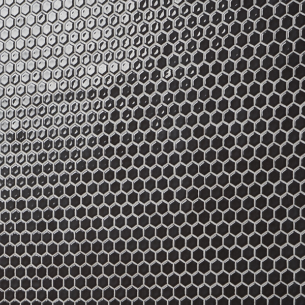 Simple 2.0 Rimmed Charcoal 1" Hexagon Polished Porcelain Mosaic