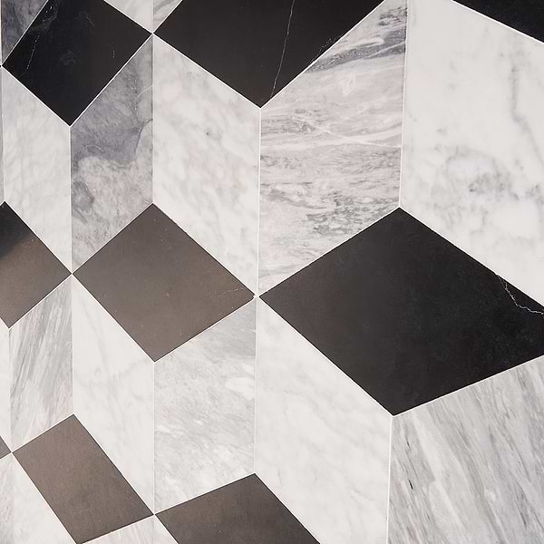 Pari Grigio Gray 8x9 Honed Marble Mosaic Tile