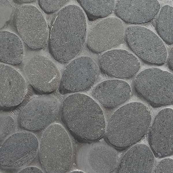 Nature Lava Black Round Pebble Mosaic