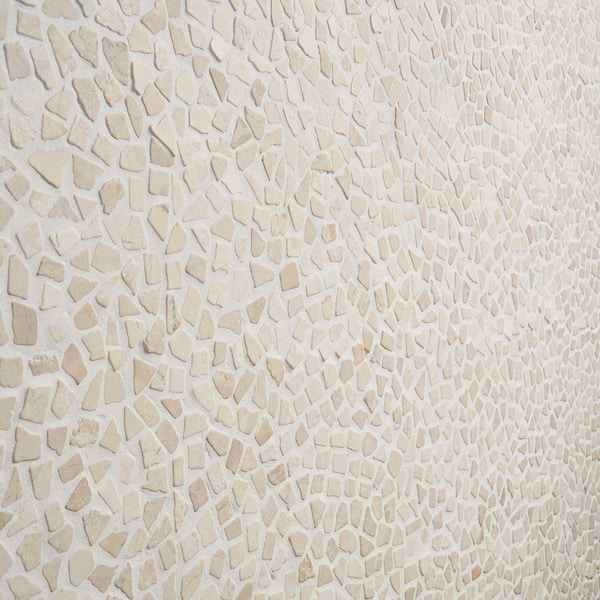 Pebblestone Petite Lovina White Natural Stone Mosaic Tumbled Marble