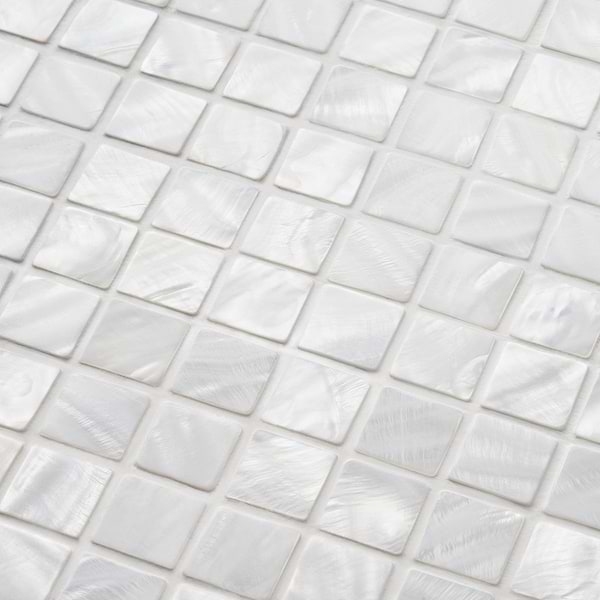 Pearl White Flat 1x1 Squares Polished Pearl