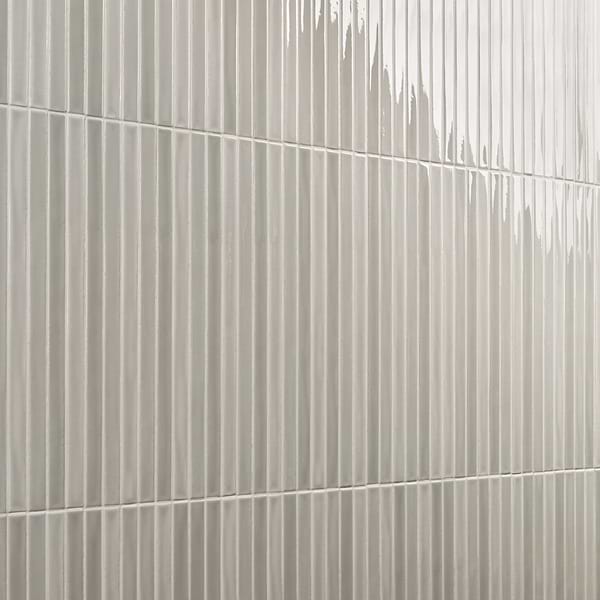 Buenos Chameleon Sage Gray 5x18 Glossy Ceramic Mosaic Tile