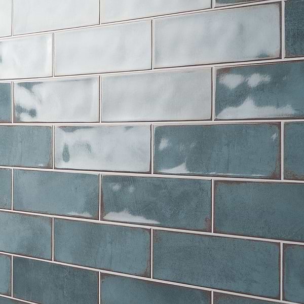 Bernalillo Blue 4x12 Polished Ceramic Subway Wall Tile
