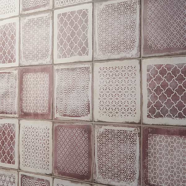 Close Out-Bernalillo Deco Pink Rose 8x8 Matte Porcelain Tile