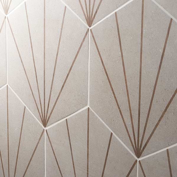 Piaka Beams Taupe 12.5" Hex Matte Porcelain