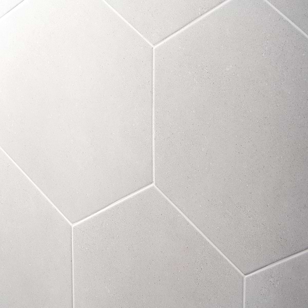 Piaka Cement White 12.5" Hex Matte Porcelain