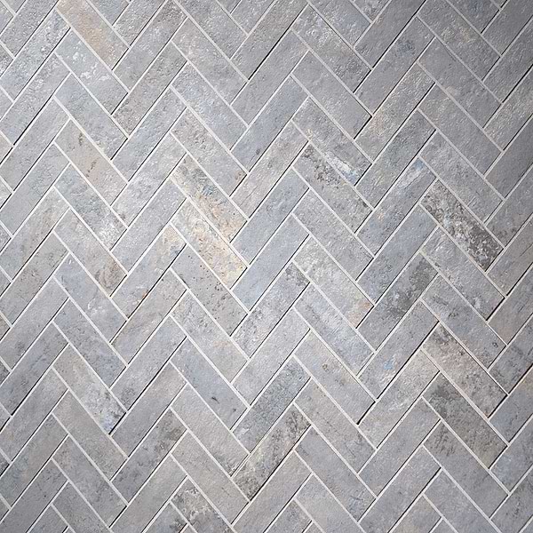Artile Ocean Blue 1x4 Herringbone Matte Porcelain Mosaic Tile