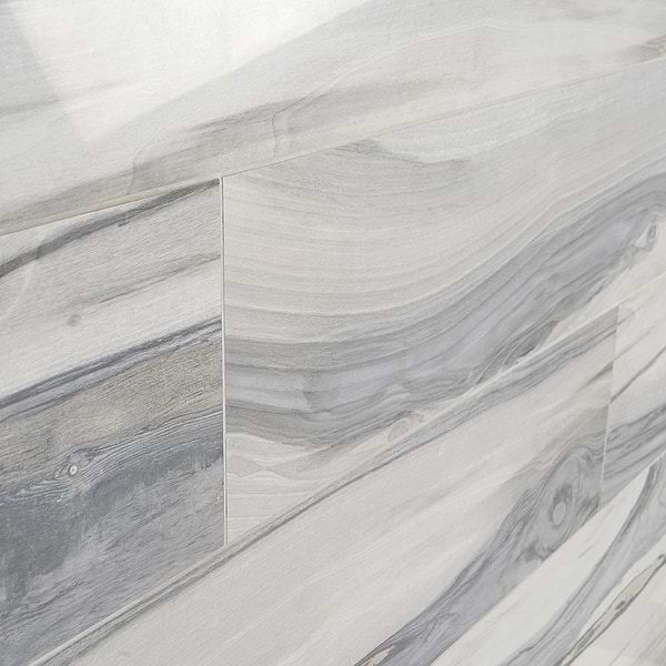 Close Out-Brazilian Coyote Gray 8x48 Polished Porcelain Wood Look Tile