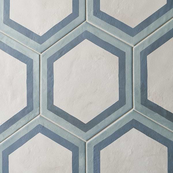 Banza Deco Ocean Cielo 8" Hexagon Matte Porcelain Tile