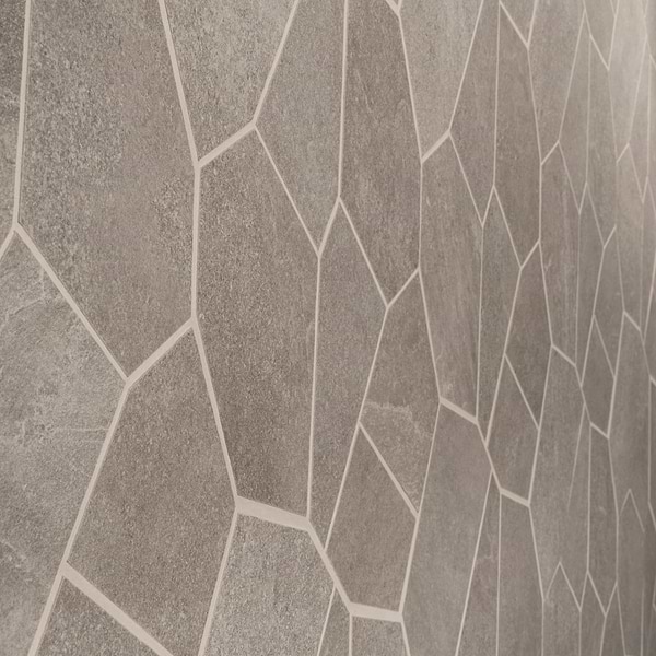 Motley Caramel Brown Organic Pattern Limestone Look Matte Porcelain Mosaic Tile