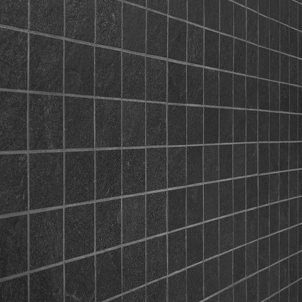 Motley Charcoal Black 2x2 Limestone Look Matte Porcelain Mosaic Tile