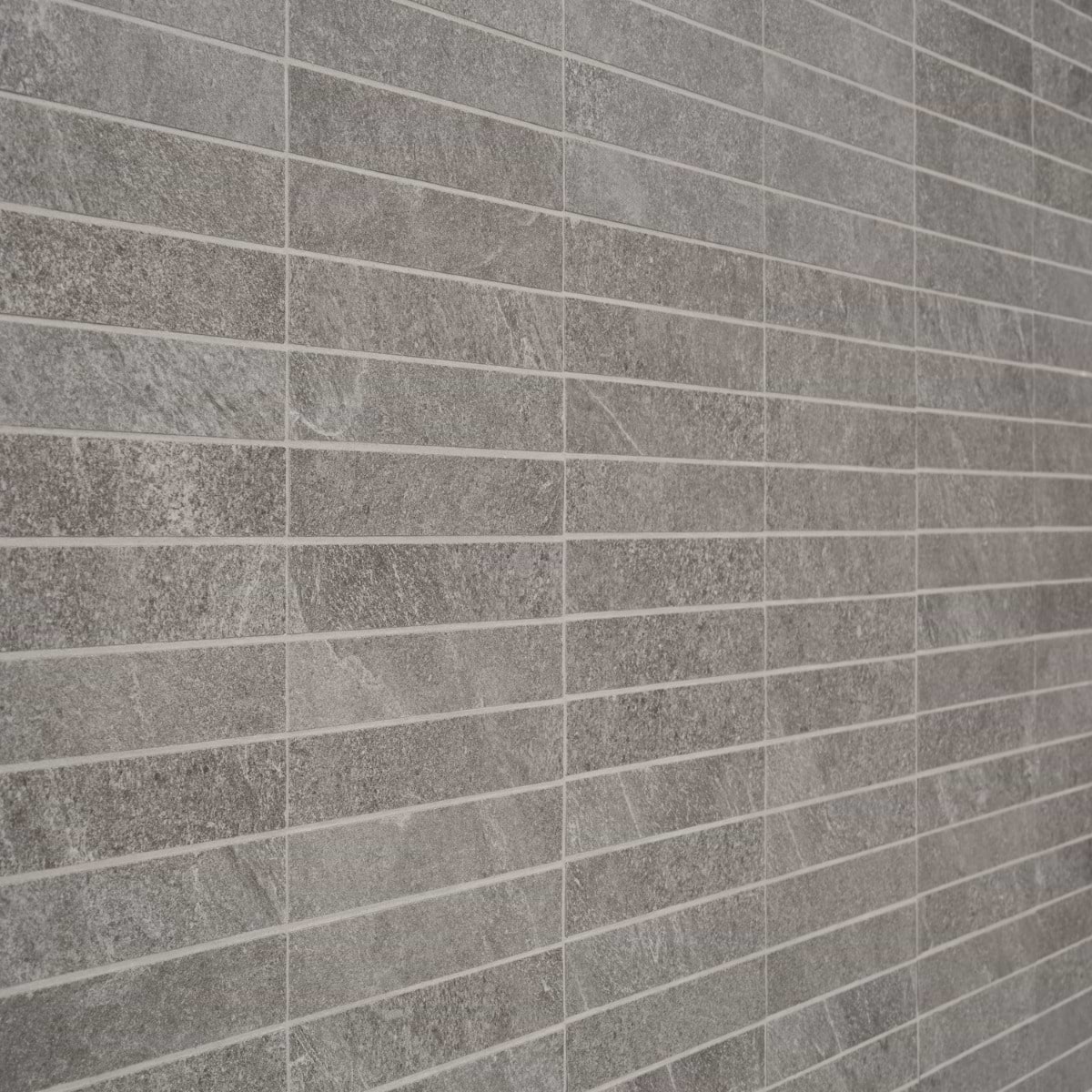 Shop Sample-Motley Slate Gray 1x6 Stacked Matte Porcelain Mosaic
