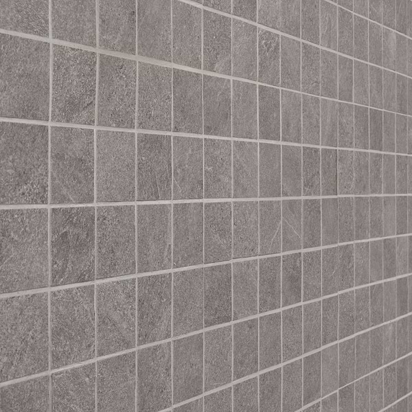 Motley Slate Gray 2x2 Limestone Look Matte Porcelain Mosaic Tile