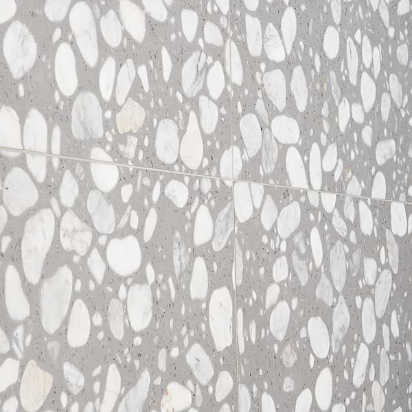 Italy Terrazzo Sacra Grigio Gray 24x24 Honed Terrazzo Tile