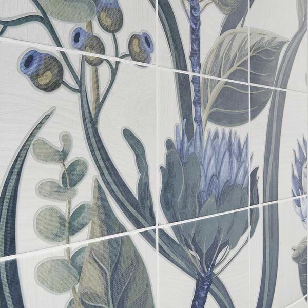 Angela Harris Florista Protea Leaves Mural 8x8 Matte Porcelain