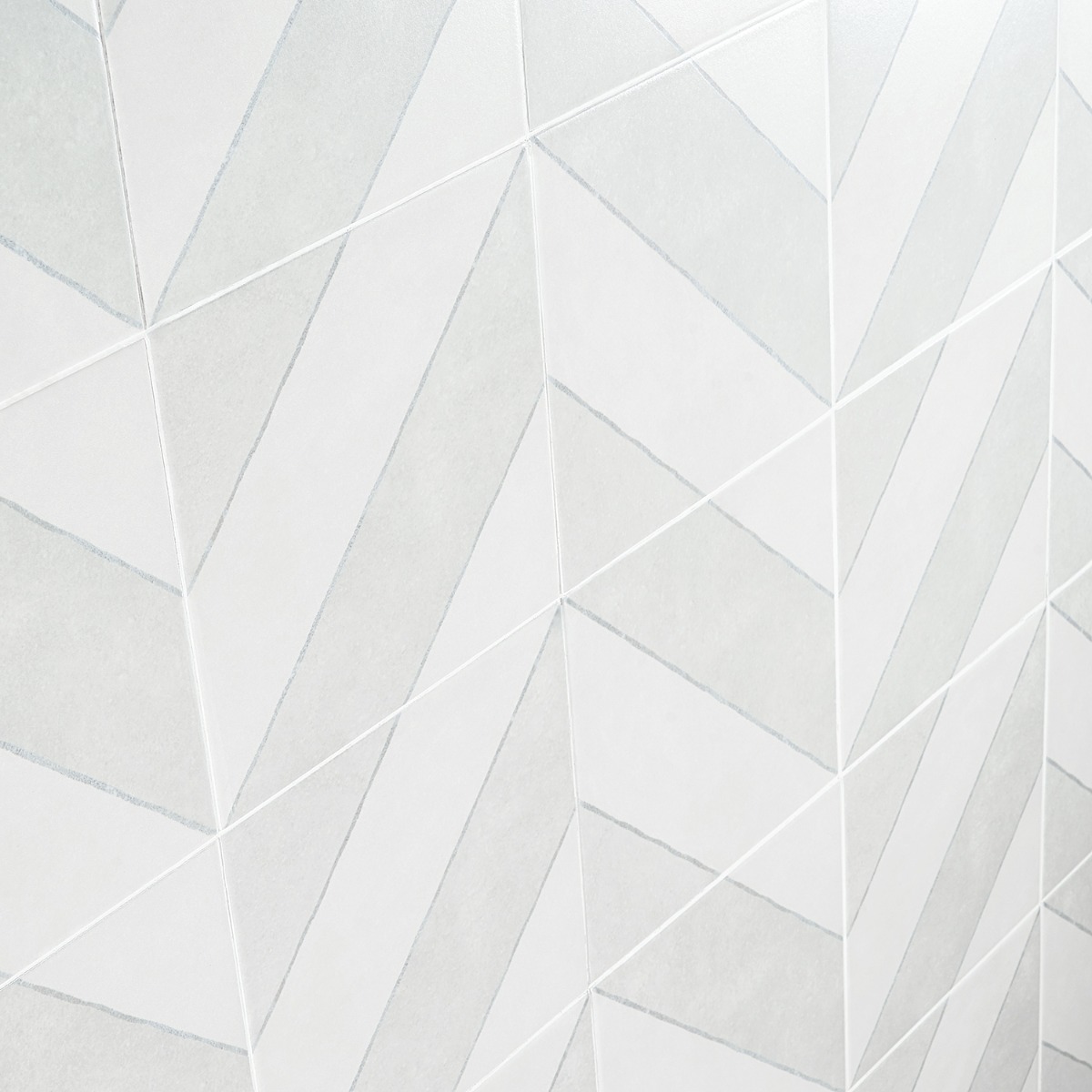 Artstract Diagonals Chevron Ash Gray 9x9 Matte Porcelain Tile