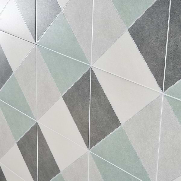 Artstract Diamond Plaid Sage Green Matte 9x9 Porcelain Tile