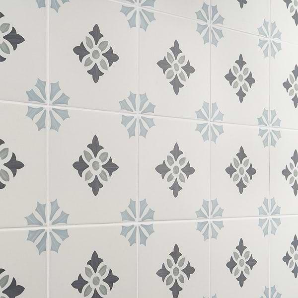 Dhar Poppy Blue Green 9x9 Matte Porcelain