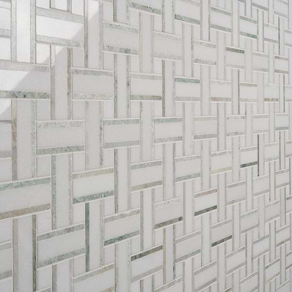 Lattice Ming Green & Thassos Polished Marble