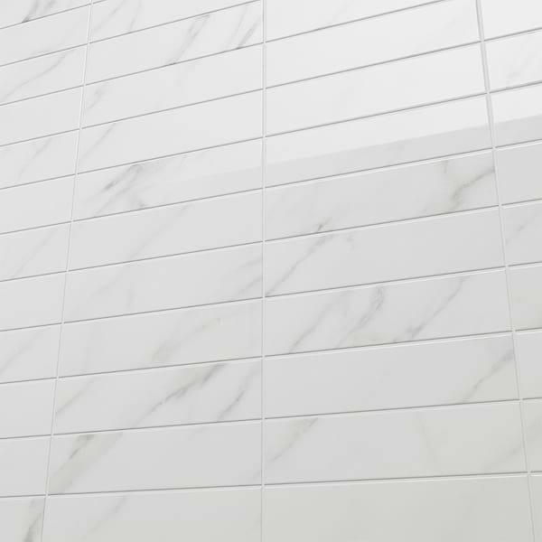 Ducale Statuario White 3x12 Polished Ceramic Tile